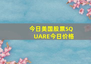 今日美国股票SQUARE今日价格