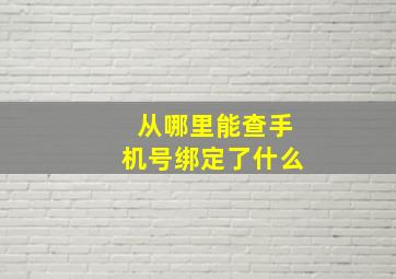 从哪里能查手机号绑定了什么