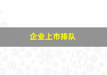 企业上市排队