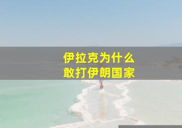 伊拉克为什么敢打伊朗国家