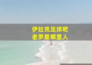 伊拉克足球吧老罗是哪里人