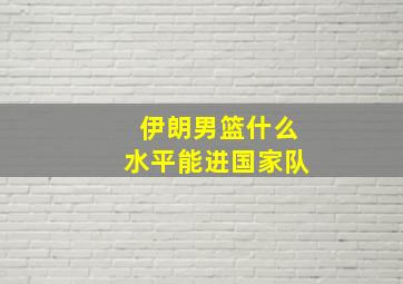 伊朗男篮什么水平能进国家队