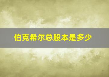 伯克希尔总股本是多少