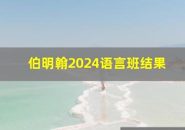 伯明翰2024语言班结果