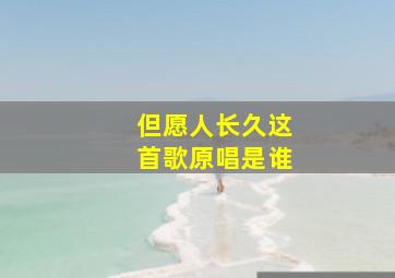 但愿人长久这首歌原唱是谁