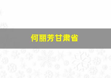 何丽芳甘肃省