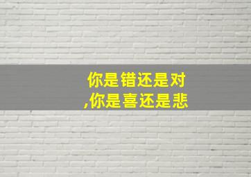 你是错还是对,你是喜还是悲