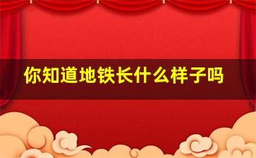 你知道地铁长什么样子吗