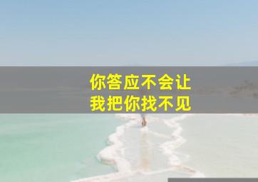 你答应不会让我把你找不见