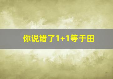 你说错了1+1等于田