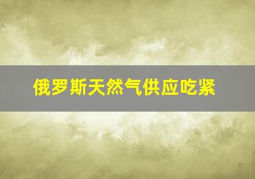 俄罗斯天然气供应吃紧