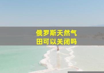 俄罗斯天然气田可以关闭吗