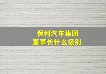 保利汽车集团董事长什么级别