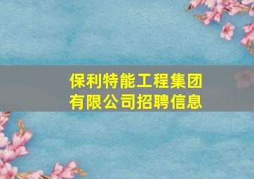 保利特能工程集团有限公司招聘信息