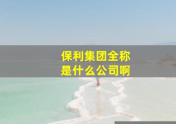 保利集团全称是什么公司啊