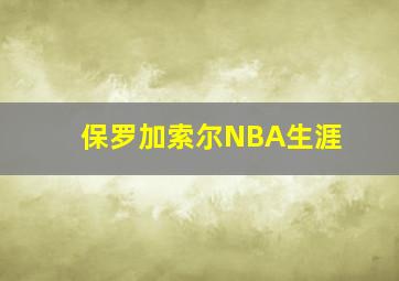 保罗加索尔NBA生涯