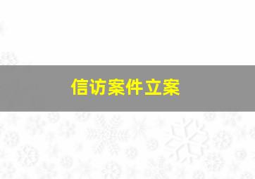 信访案件立案