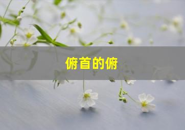 俯首的俯