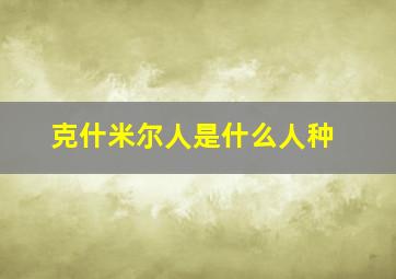 克什米尔人是什么人种