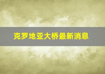 克罗地亚大桥最新消息