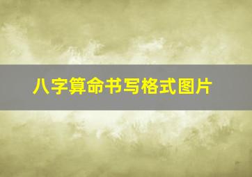 八字算命书写格式图片