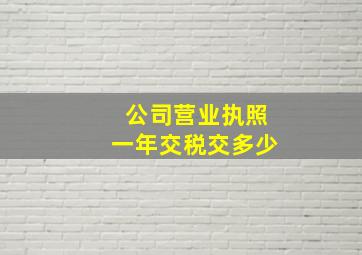 公司营业执照一年交税交多少