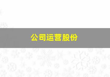 公司运营股份