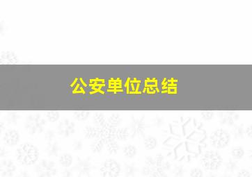 公安单位总结