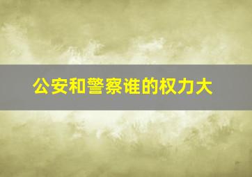 公安和警察谁的权力大