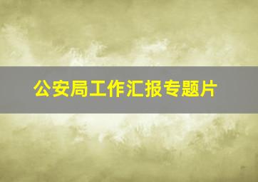 公安局工作汇报专题片