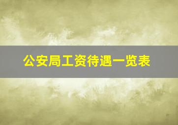 公安局工资待遇一览表