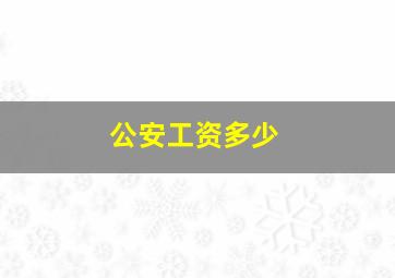 公安工资多少