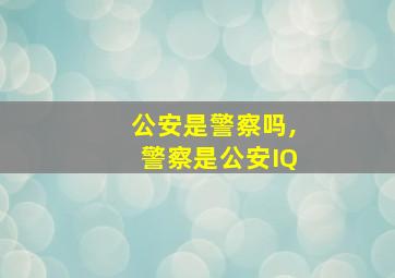 公安是警察吗,警察是公安IQ