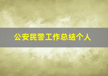 公安民警工作总结个人