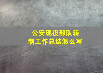 公安现役部队转制工作总结怎么写