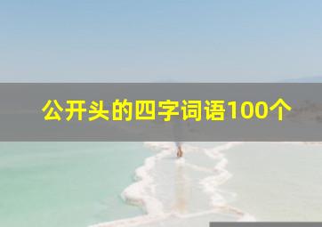 公开头的四字词语100个