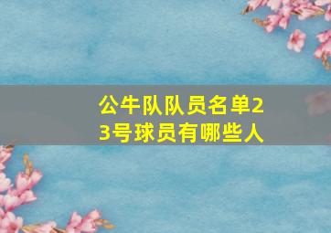 公牛队队员名单23号球员有哪些人