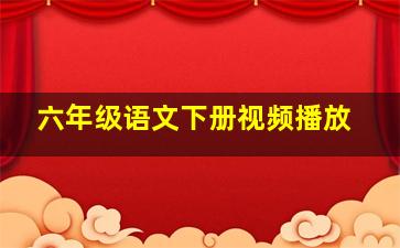 六年级语文下册视频播放