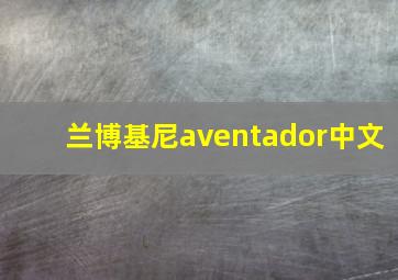 兰博基尼aventador中文