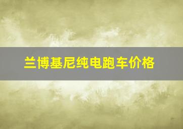 兰博基尼纯电跑车价格