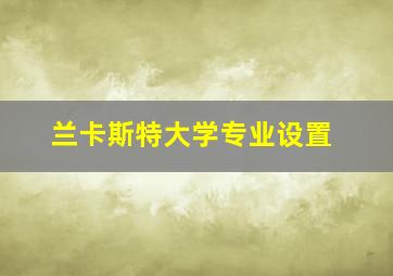 兰卡斯特大学专业设置