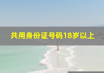 共用身份证号码18岁以上