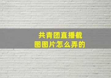 共青团直播截图图片怎么弄的