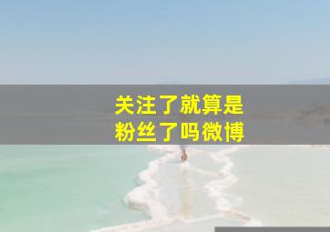 关注了就算是粉丝了吗微博