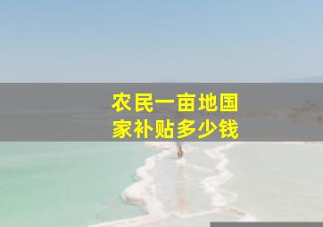 农民一亩地国家补贴多少钱