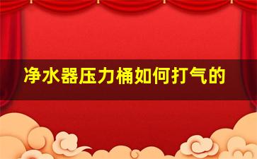 净水器压力桶如何打气的