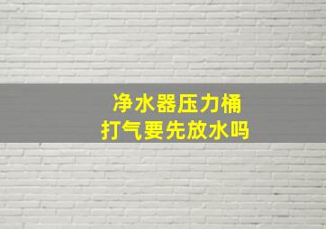 净水器压力桶打气要先放水吗