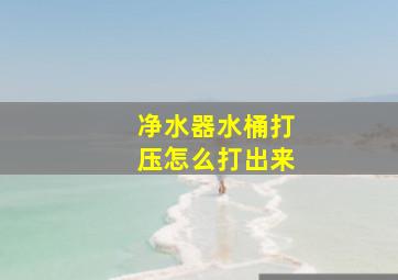 净水器水桶打压怎么打出来