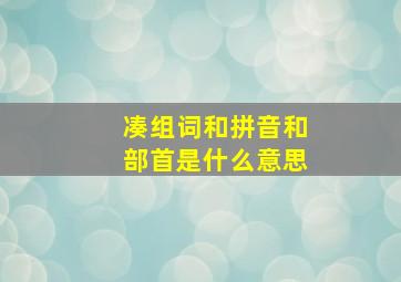 凑组词和拼音和部首是什么意思