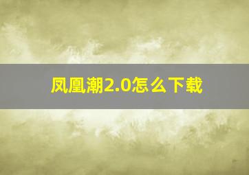 凤凰潮2.0怎么下载